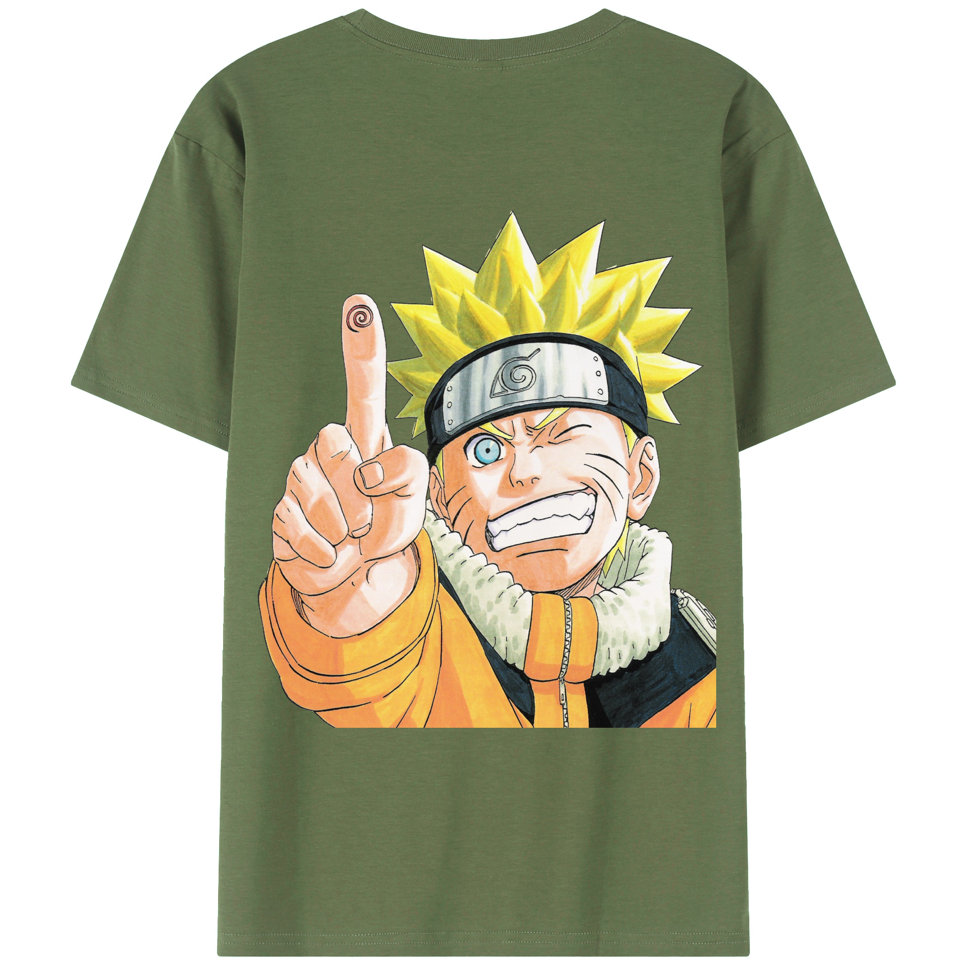 （画像用） NARUTO -ナルト- うずまき ナルト Uzumaki Naruto 綿100％ メンズ半袖Tシャツ（バックプリント） 通気性